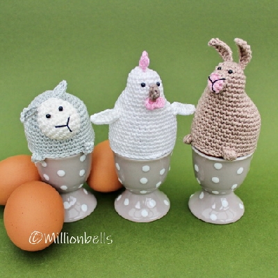 Egg Cosies Chicken Bunny Sheep